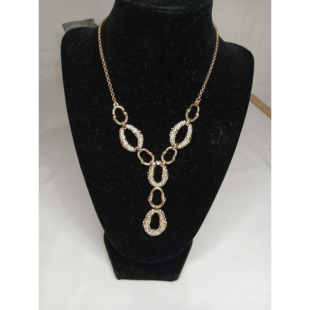 Monat Vintage Collection Gold-Tone Rhinestone Necklace 12" Adj. Extender New